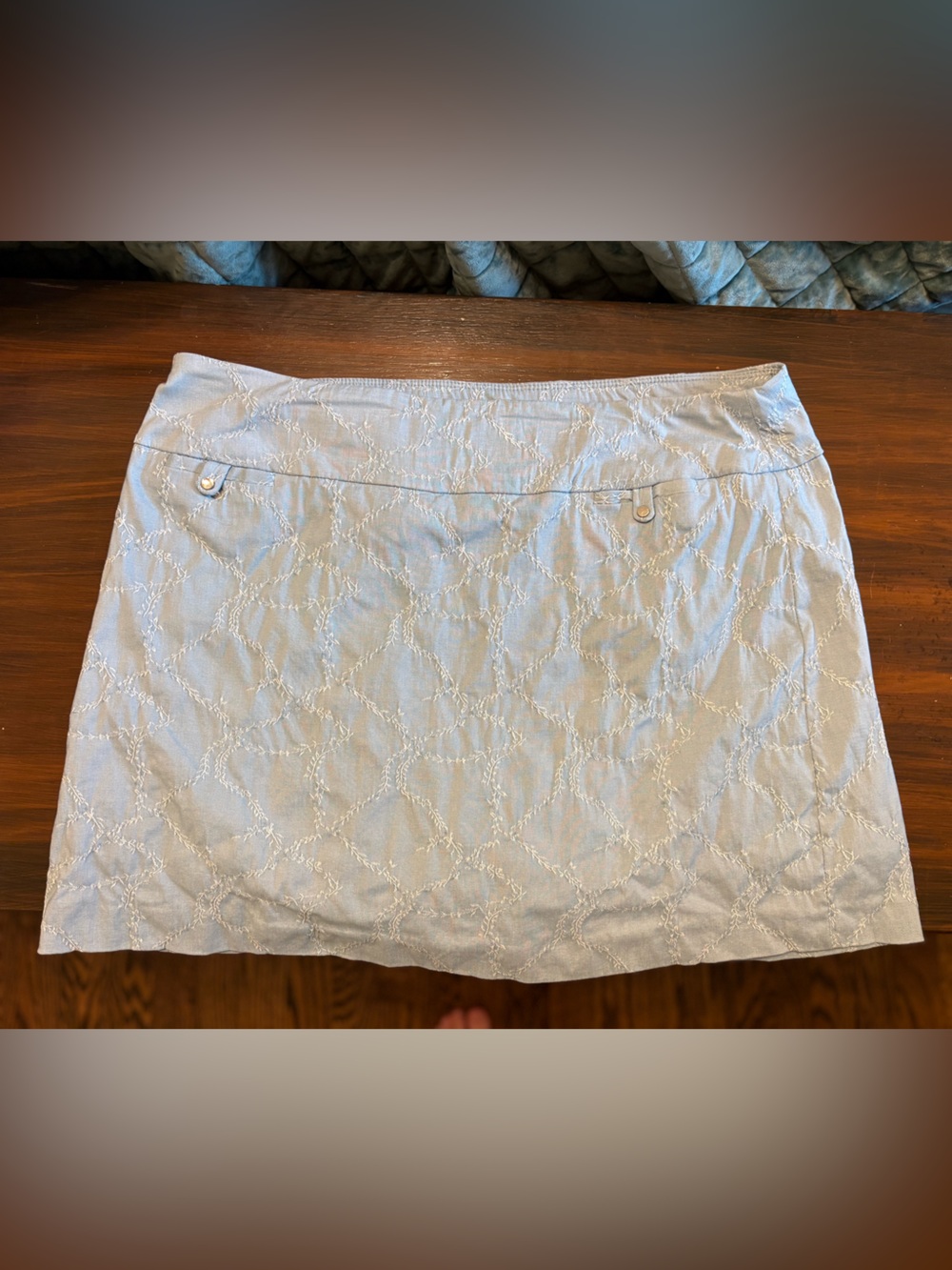 Attyre Light Blue Embroidered Skort
